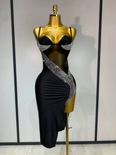 Sparkly Rhinestones Mesh Evening Party Dress Women Sexy Festival Celebrate Dj Nightclub Singer Stage Outfit Birthday Dress